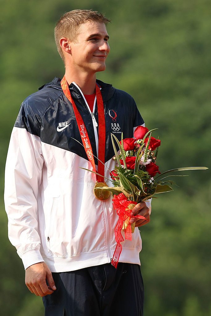 BEIJING - AUGUST 12: Walton Glenn Eller of the United States smiles during the medal ceremony after winning the gold medal in the men's double trap held at the Beijing Shooting Range Hall during Day 4 of the Beijing 2008 Olympic Games on August 12, 2008 in Beijing, China. (Photo by Nick Laham/Getty Images)