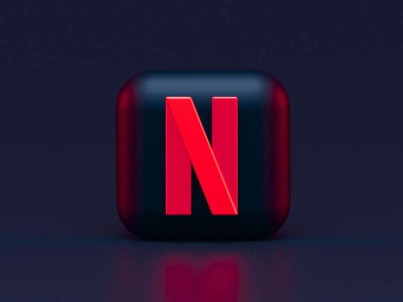 Netflix logo against black background.