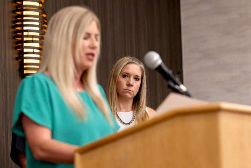 Amanda Zurawski and Hollie Cunningham at press conference