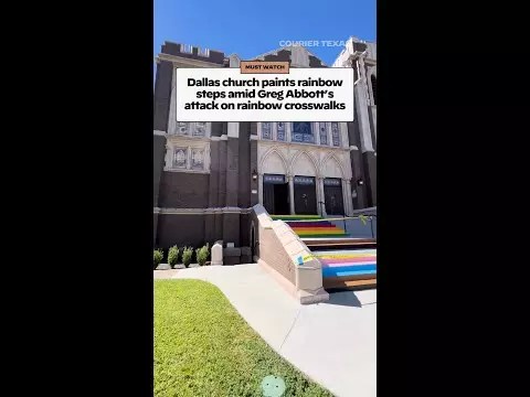 Dallas church paints rainbow steps amid Greg Abbott’s attack on rainbow crosswalks