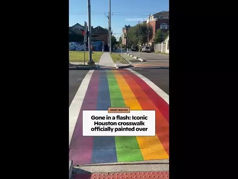 Gone in a flash: Iconic Houston crosswalk officially painted over