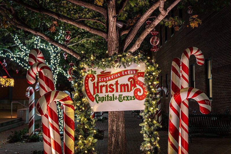 Grapevine, Texas, draws over two million visitors to 1,400 Christmas events each year.