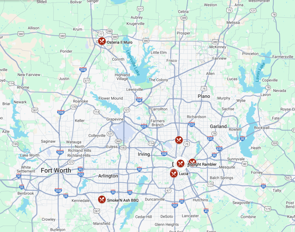 📍 Your map to DFW’s James Beard Semifinalists