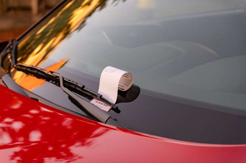 a car being ticketed