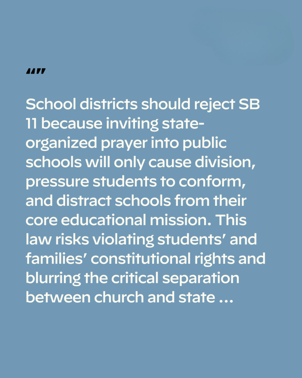 Is your school district implementing a designated prayer time?