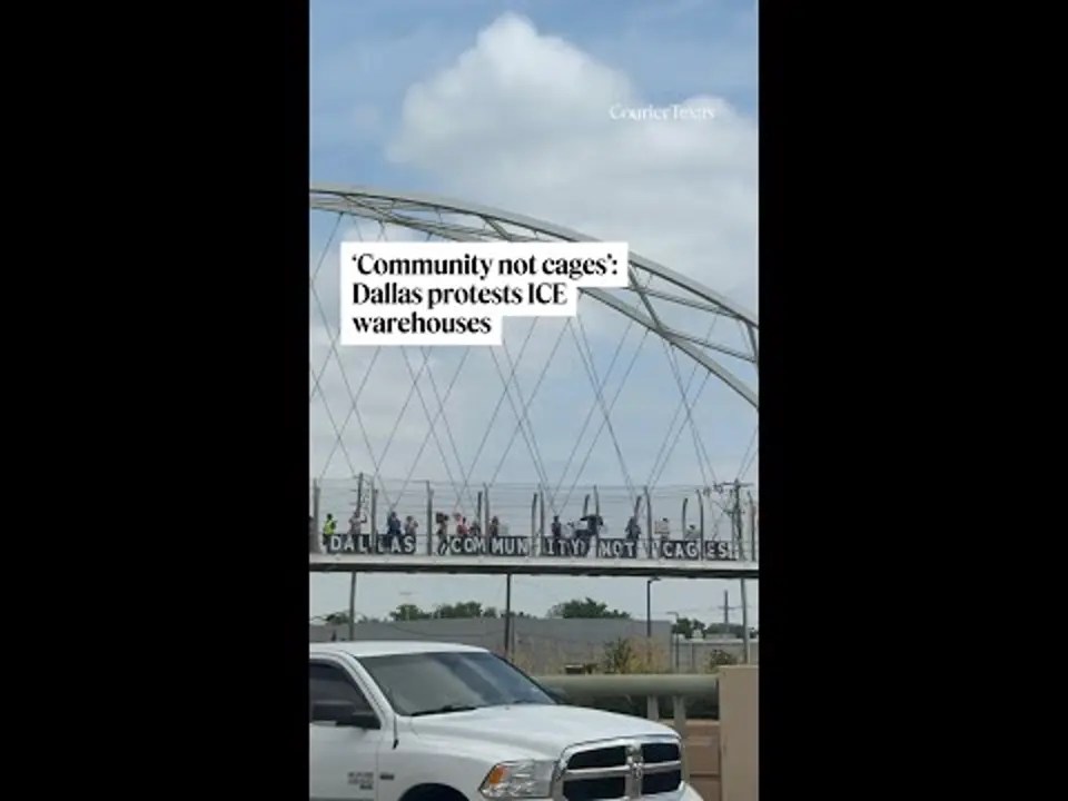 ‘Community not cages’: Dallas protest ICE warehouses