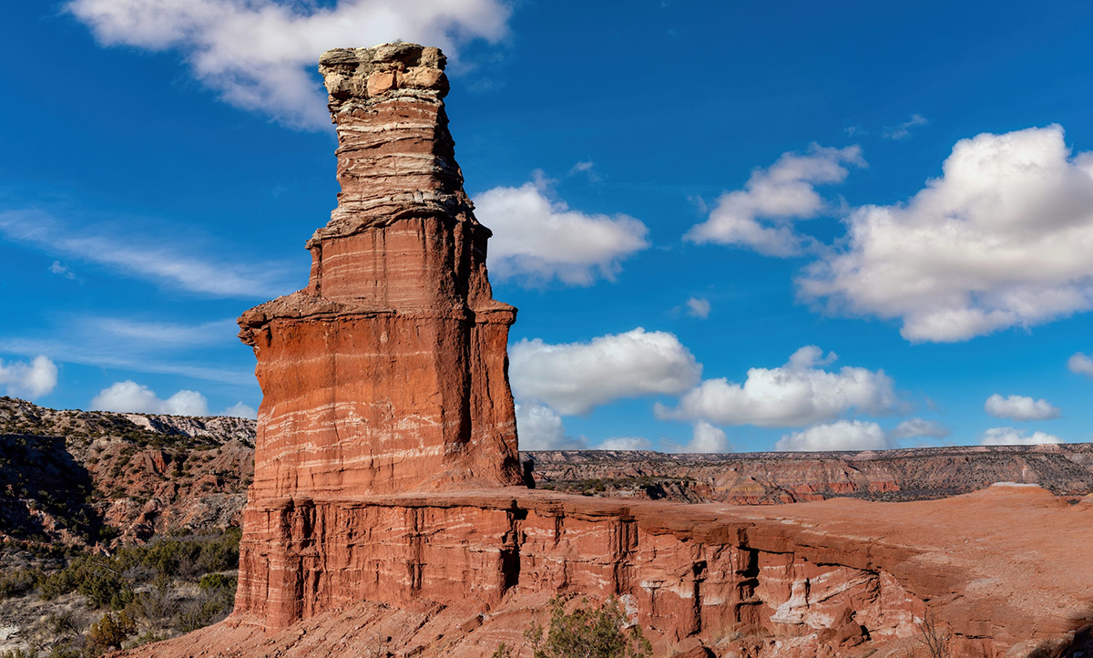 Afternoon clouds at the Lighthouse in Palo Duro Canyon, Texas