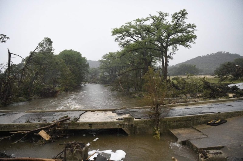 A washed out bridge during last year's flood