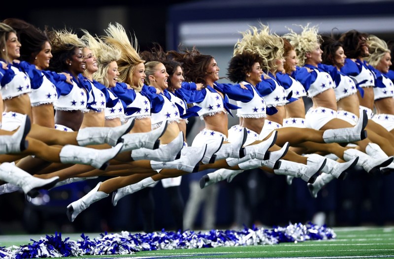 Aug 22, 2025; Arlington, Texas, USA; Dallas Cowboys cheerleaders perform before the game against the Atlanta Falcons at AT&T Stadium. They'll be highlighted in America's Sweethearts Season 3