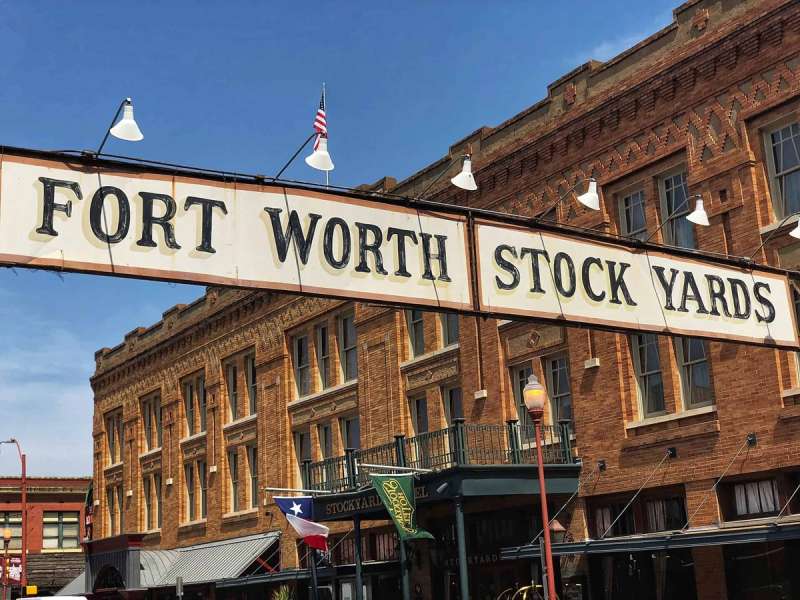 a sign for the Fort Worth Stockyards