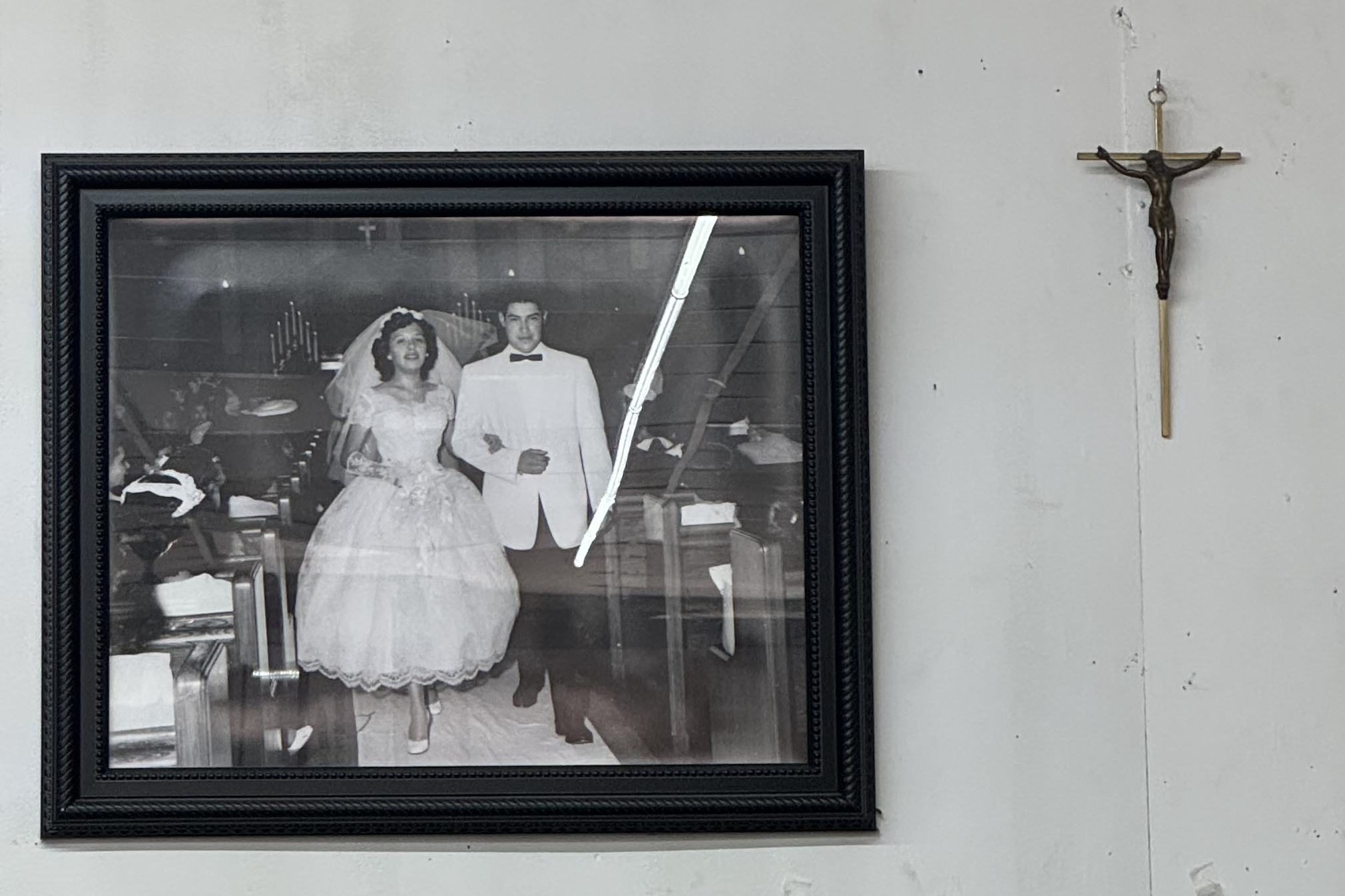 John Galvan’s parents celebrating their wedding.