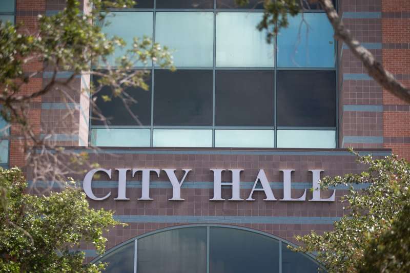 data centers in Corpus Christi; the exterior of city hall