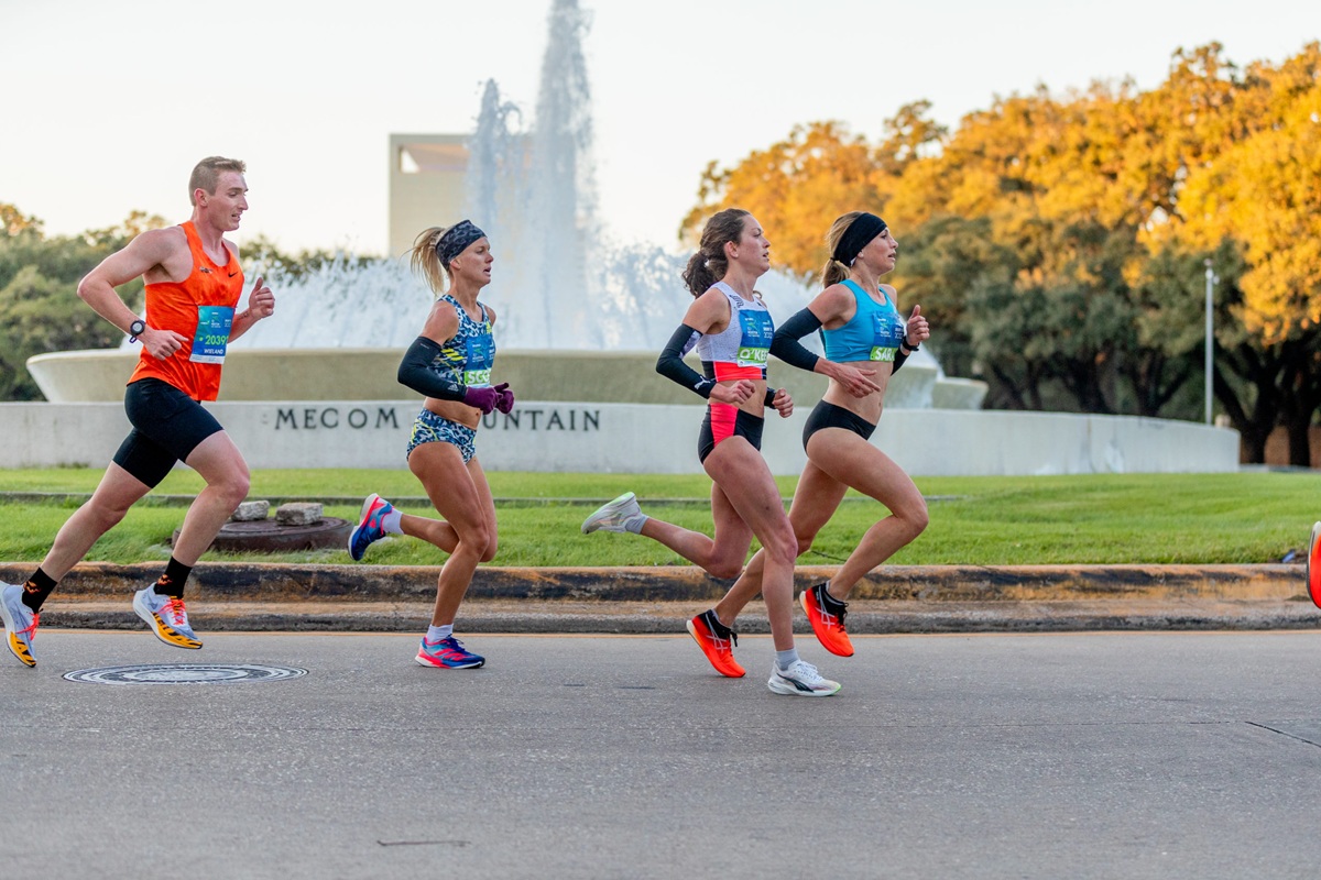 Runners take part in the Houston Marathon