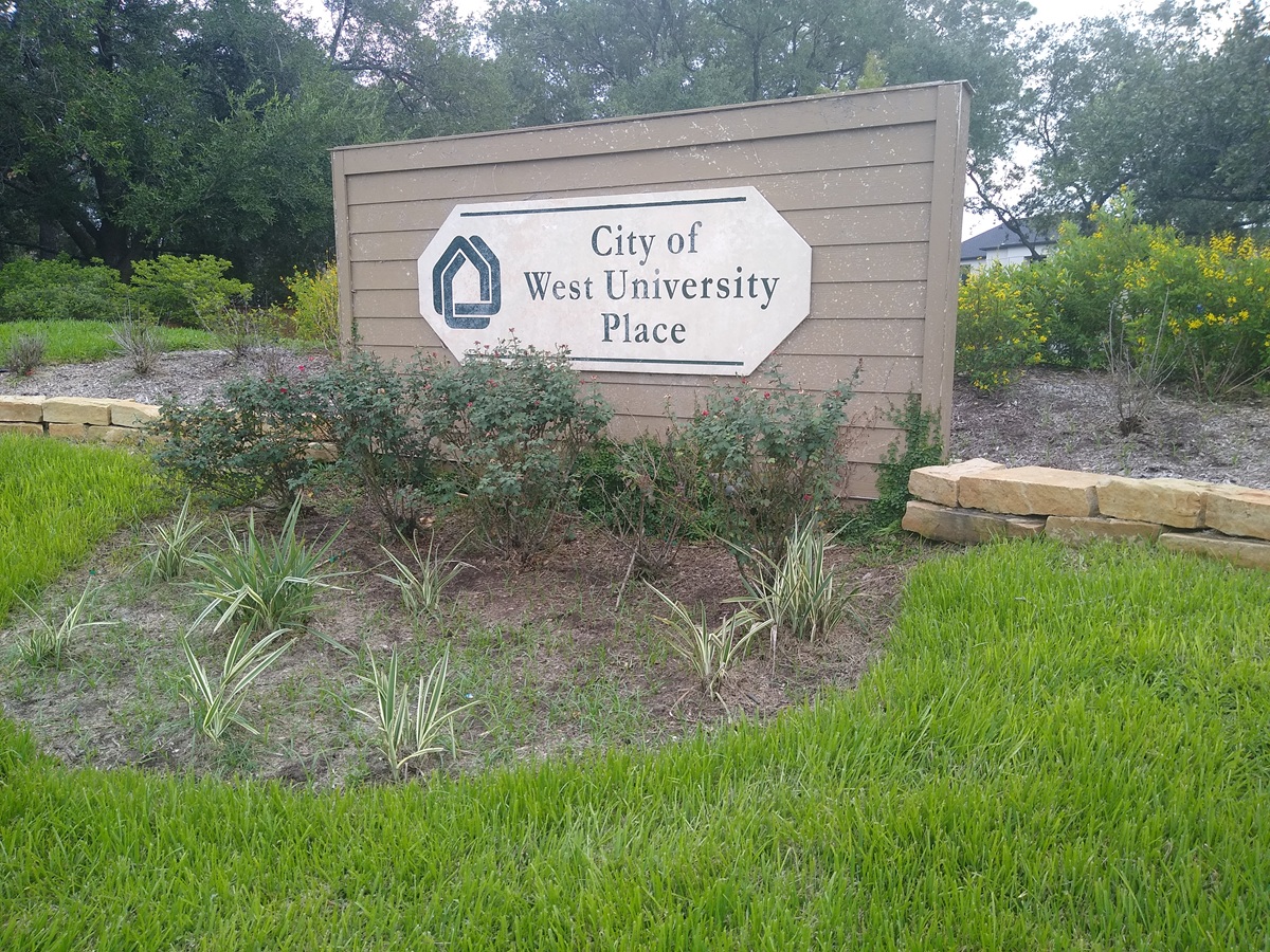 West University place sign