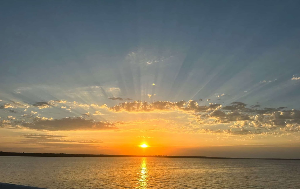 sunset over Lake Palestine