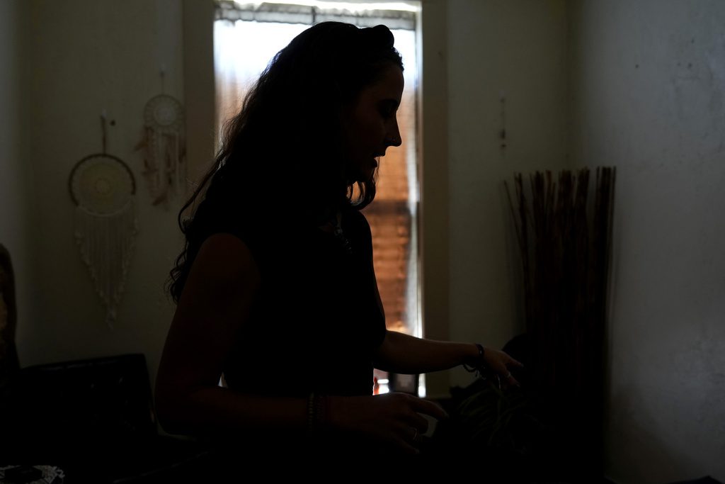 Kyleigh Thurman inside her home in Burnet County, Texas.