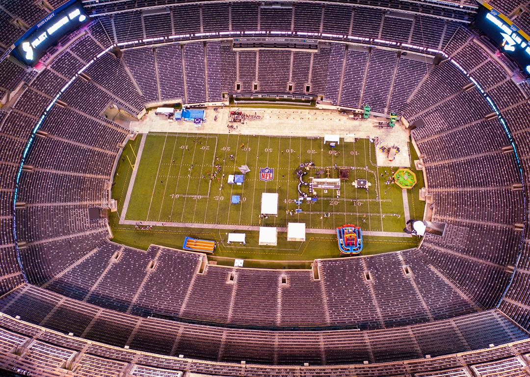 Overhead shot of an NFL stadium.