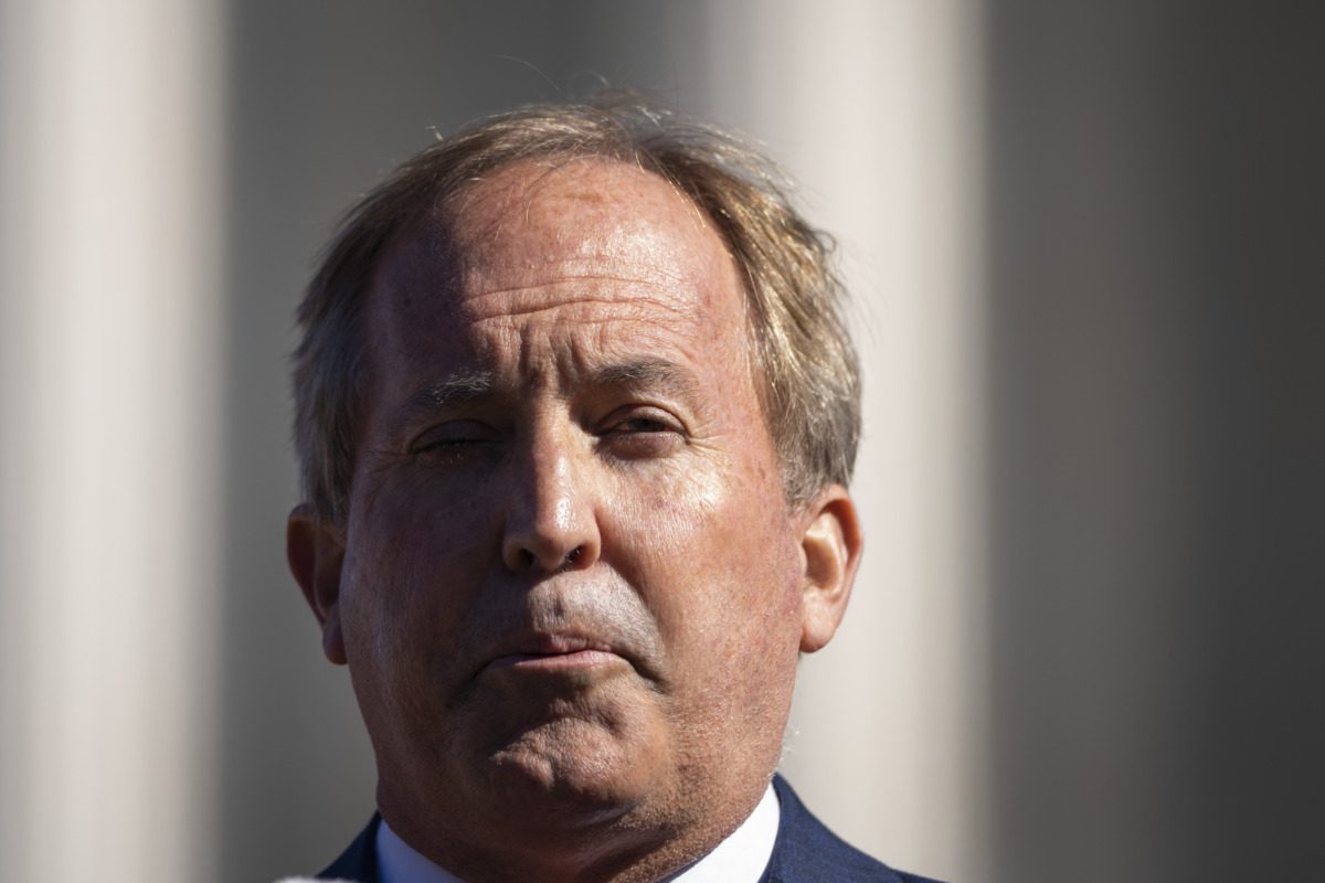 Ken Paxton outside US Supreme Court building