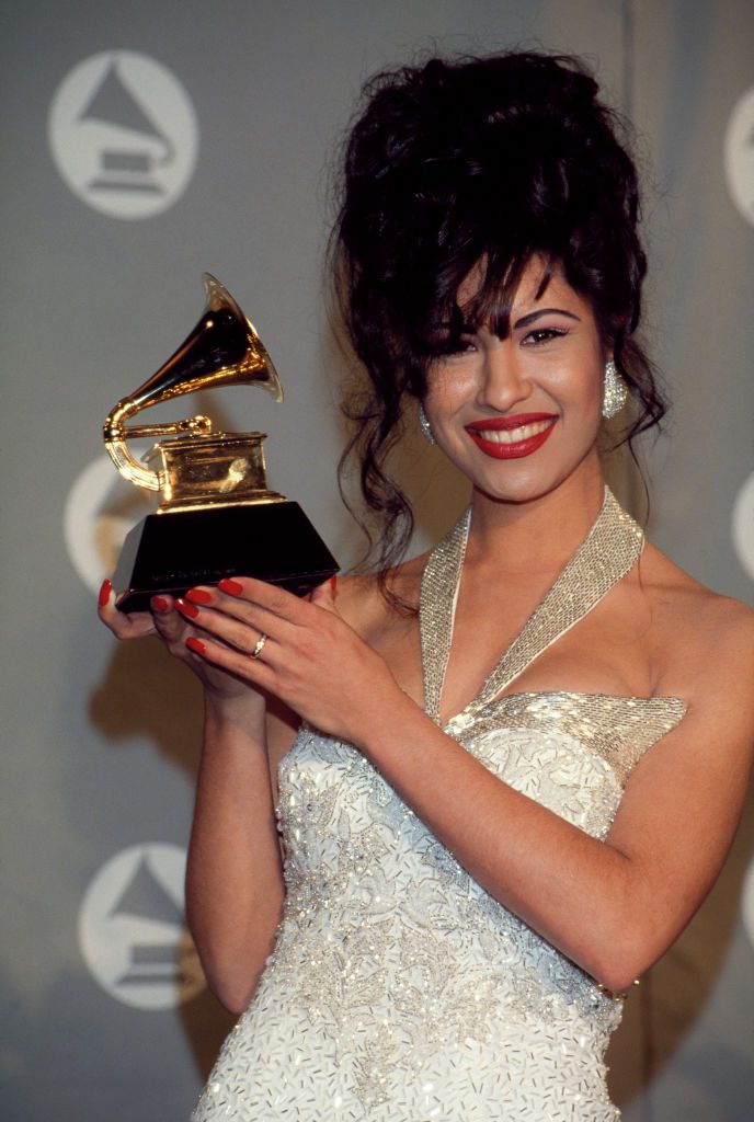 Singer Selena (Quintanilla) receives Grammy Award at The 36th Annual Grammy Awards on March 1, 1994 in New York, New York at Radio City Music Hall