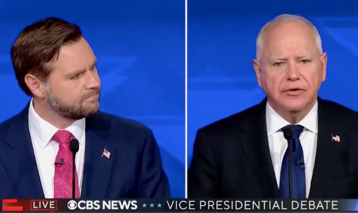 JD Vance and Tim Walz during vice presidential debate