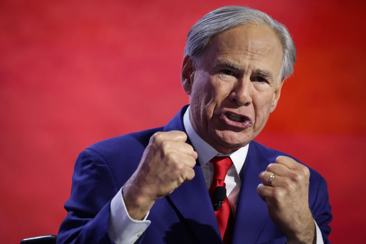 Gov. Greg Abbott clenching his fists