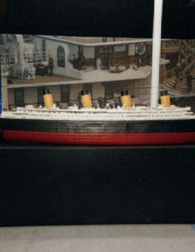 A model of the RMS Titanic displayed at “Titanic: The Exhibition.”
