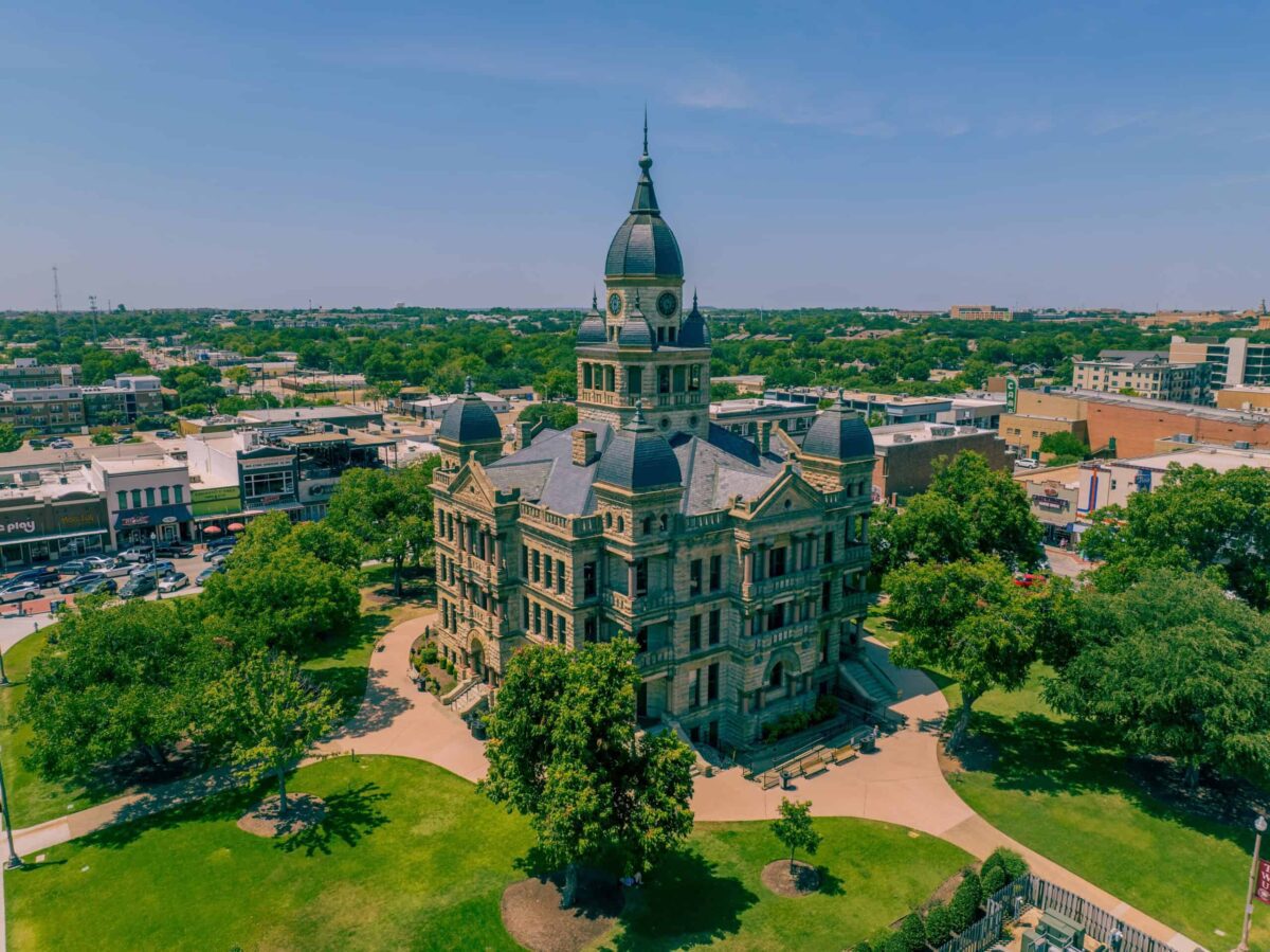 Denton,County,Courthouse,Rises,Above,Small,Town Denton is a wonderful mix of people, activities, new things, and old traditions.