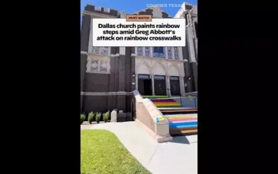 Dallas church paints rainbow steps amid Greg Abbott’s attack on rainbow crosswalks