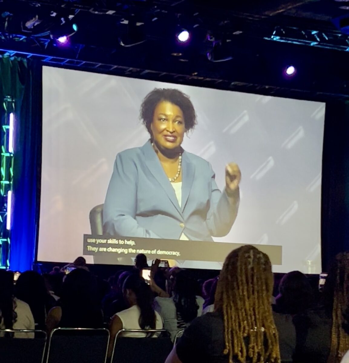 Stacey Abrams speaking at the AfroTech Conference. | Photo by Vagney Hampshire
