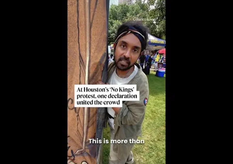 Crowd at Houston ‘No Kings’ protest rallies around shared declaration